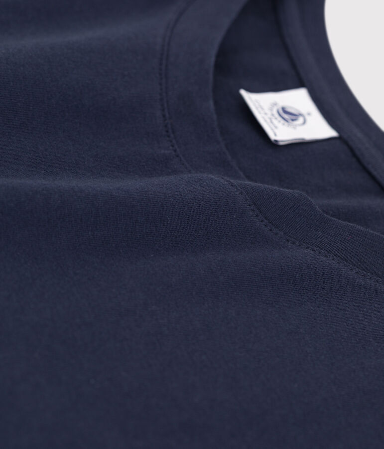 Camiseta LA RECTA de algod&oacute;n con cuello redondo para mujer azul SMOKING