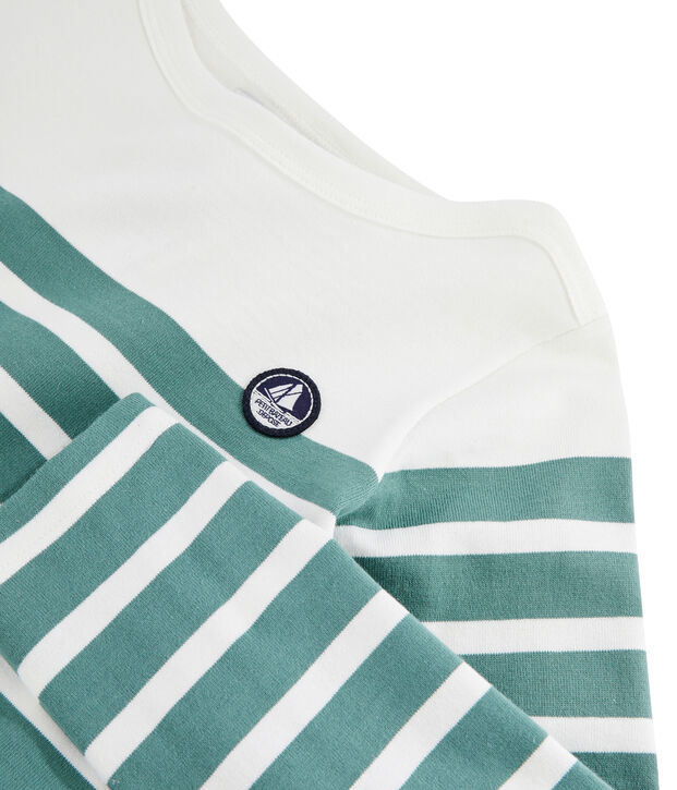 Marinera de punto jersey infantil blanco/verde