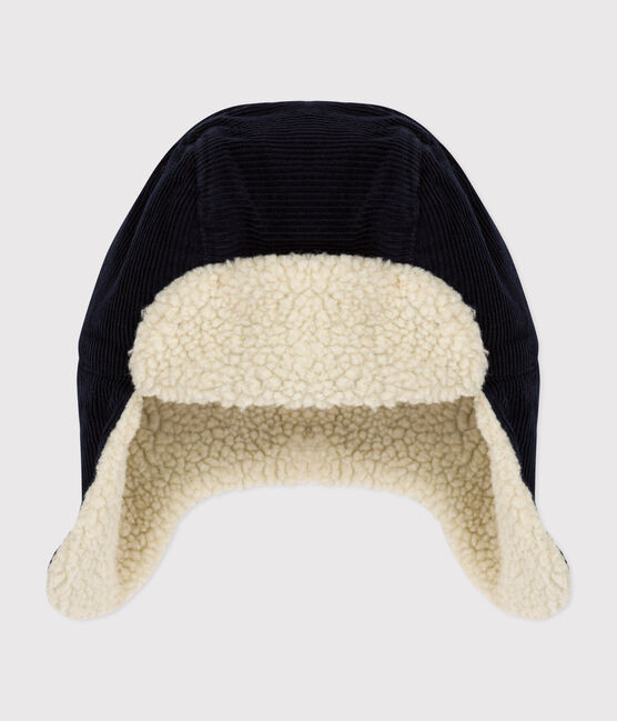 Gorro «chapka» infantil de terciopelo y borreguito azul SMOKING