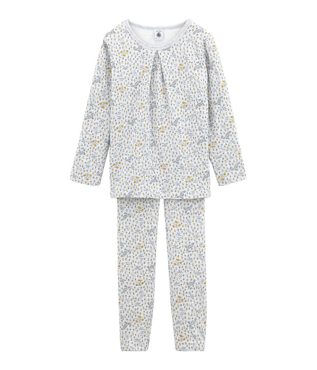 Pijama de tela t&uacute;bica para ni&ntilde;a gris/multicolor