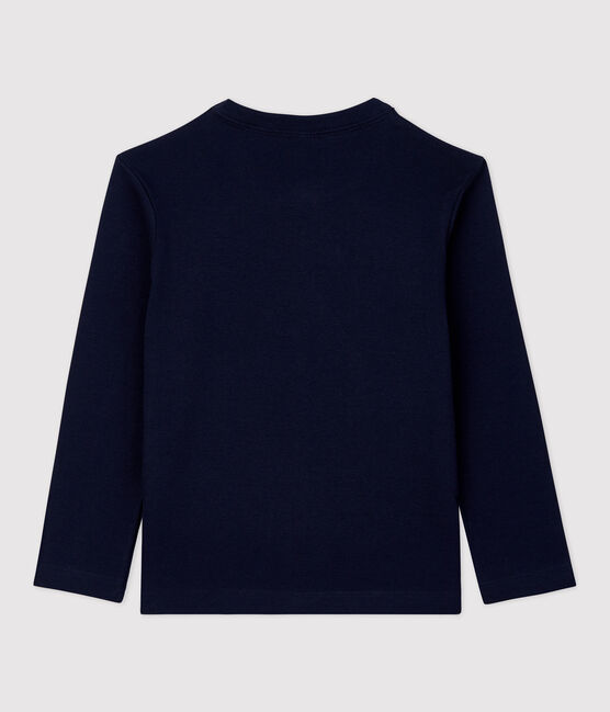 Camiseta de algodón orgánico infantil unisex azul SMOKING