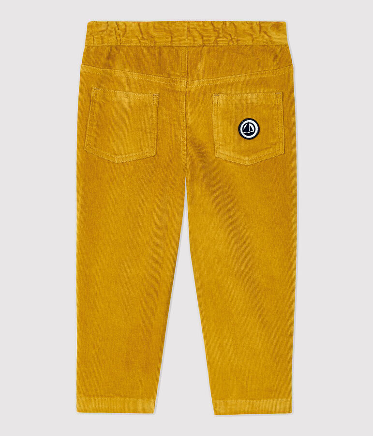 Pantal&oacute;n de terciopelo de beb&eacute;. amarillo