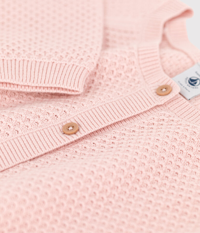 C&aacute;rdigan de algod&oacute;n de ni&ntilde;a rosa SALINE