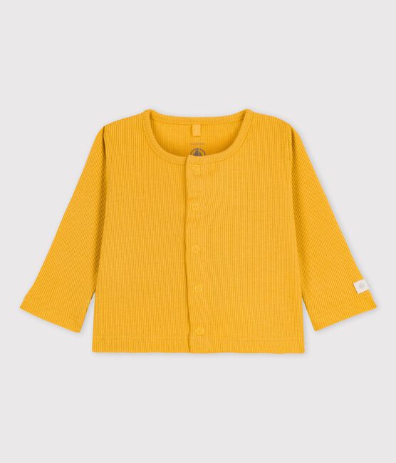 Cárdigan de algodón y lyocell de bebé amarillo OCRE