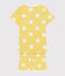 Pijama infantil corto con lunares de punto amarillo BLE/blanco ECUME