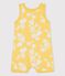 Pelele corto hawaiano de algodón de bebé amarillo ORGE/blanco MARSHMALLOW