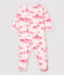 Pijama enterizo de tela de Jouy París de tejido tubular de bebé niña rosa FLEUR/rosa GROSEILLER