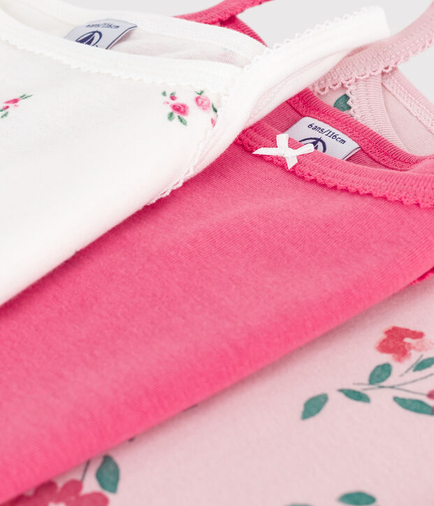 Juego de camisetas de tirantes de algod&oacute;n con estampado de flores multicolor