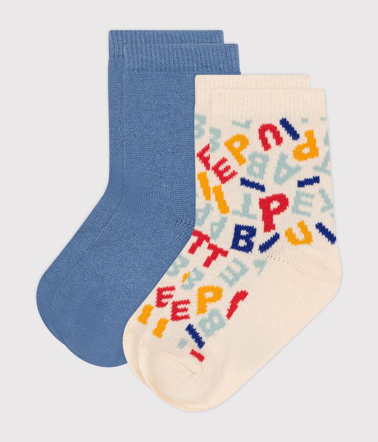 2 pares de calcetines de algod&oacute;n Petit Bateau para beb&eacute; multicolor