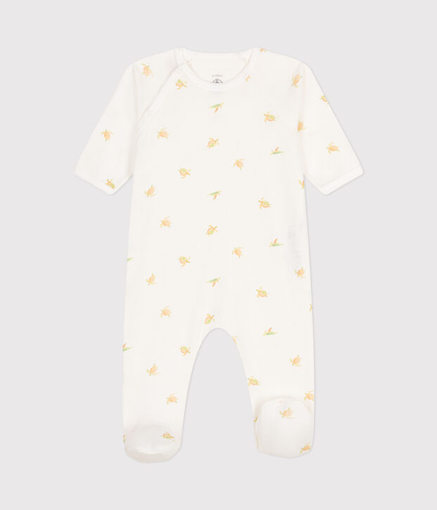 Pijama de algod&oacute;n para beb&eacute; blanco/multicolor