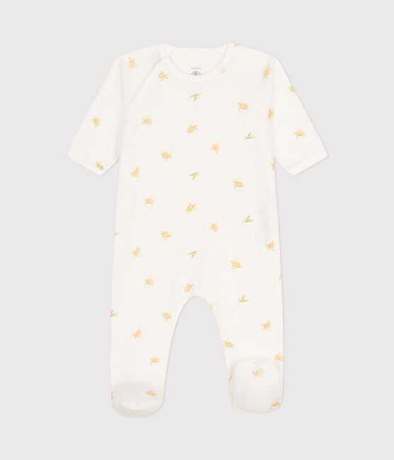 Pijama de algodón para bebé blanco MARSHMALLOW/blanco MULTICO