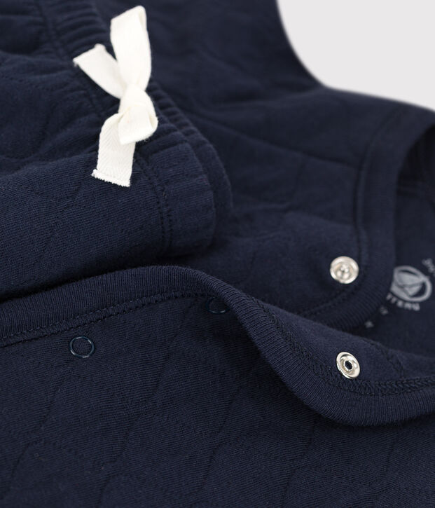 Conjunto de 2 piezas de algod&oacute;n acolchado para beb&eacute; azul