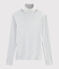 Camiseta de cuello alto emblemática de algodón de mujer gris BELUGA CHINE