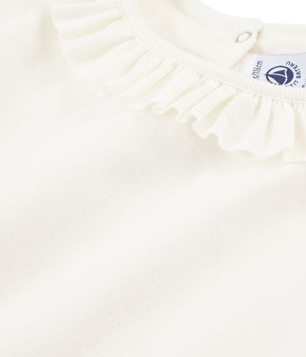 Camiseta manga corta infantil para ni&ntilde;a blanco