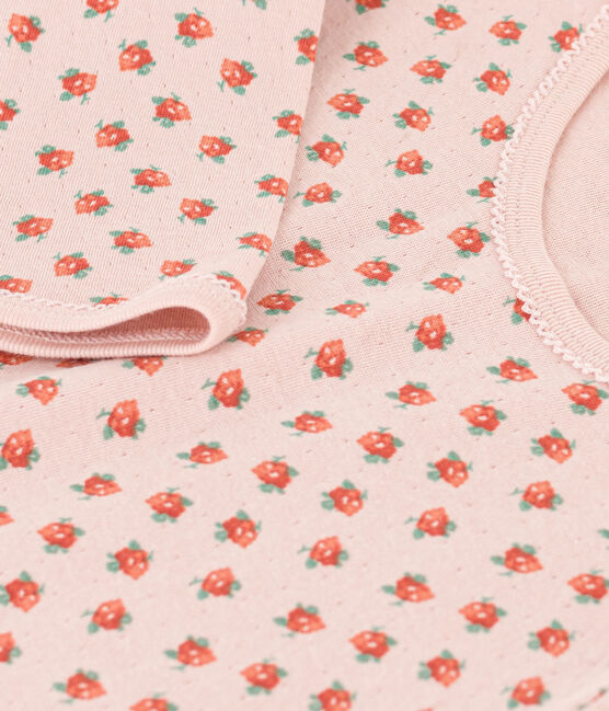 Camisón de túbico con flor para niña rosa SALINE/blanco MULTICO