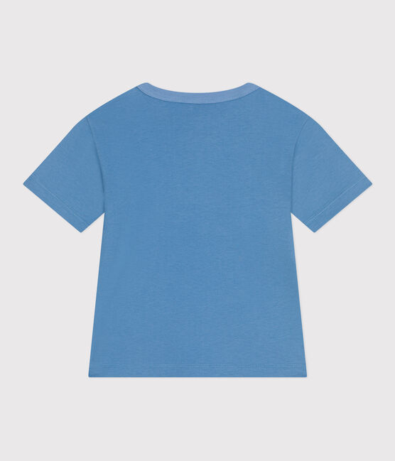 Camiseta infantil de manga corta de algodón con estampado azul ALASKA