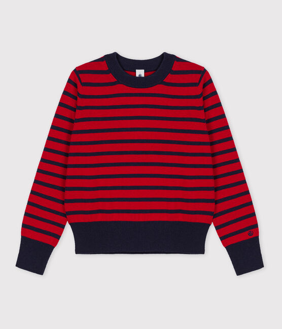 Jersey de lana y algodón con rayas marineras para mujer rojo TERKUIT/ SMOKING