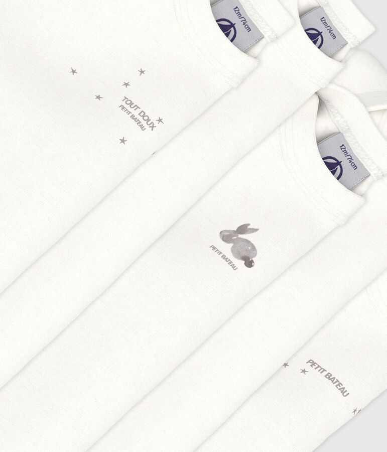 Juego de 5 bodis de manga larga con conejos de algod&oacute;n multicolor