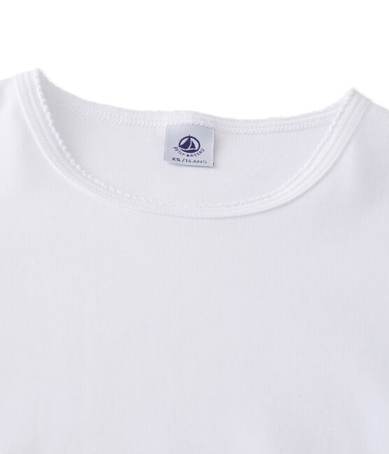 Camiseta manga corta lisa para mujer blanco ECUME