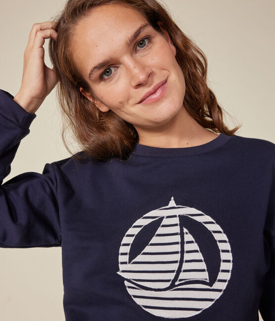 Sudadera de felpa para mujer azul SMOKING