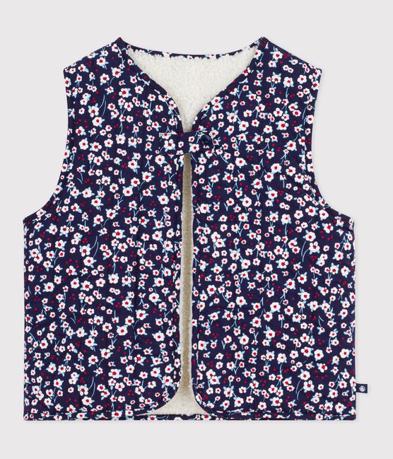 Chaleco infantil estampado de popelina de algodón y borreguito azul SOIR/ MULTICO