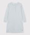 Camis&oacute;n de algod&oacute;n a rayas con cuello mao para mujer gris/blanco