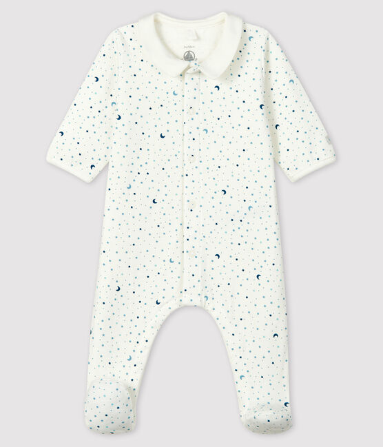 Pijama noche estrellada de túbico para bebé niño blanco MARSHMALLOW/blanco MULTICO