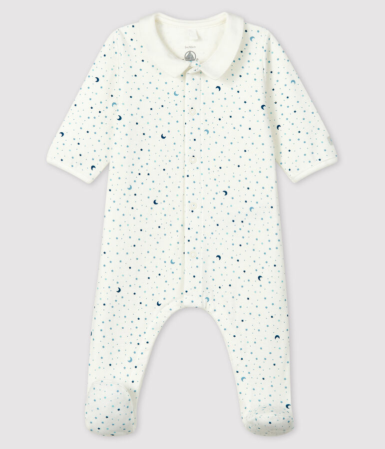 Pijama noche estrellada de t&uacute;bico para beb&eacute; ni&ntilde;o blanco/multicolor