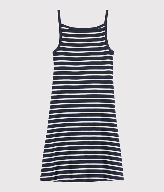 Camisón de rayas para mujer azul SMOKING/blanco MARSHMALLOW
