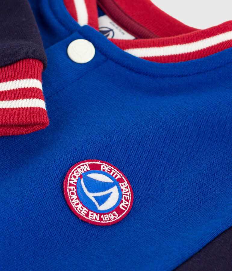 Chaqueta teddy de algod&oacute;n bicolor azul/azul