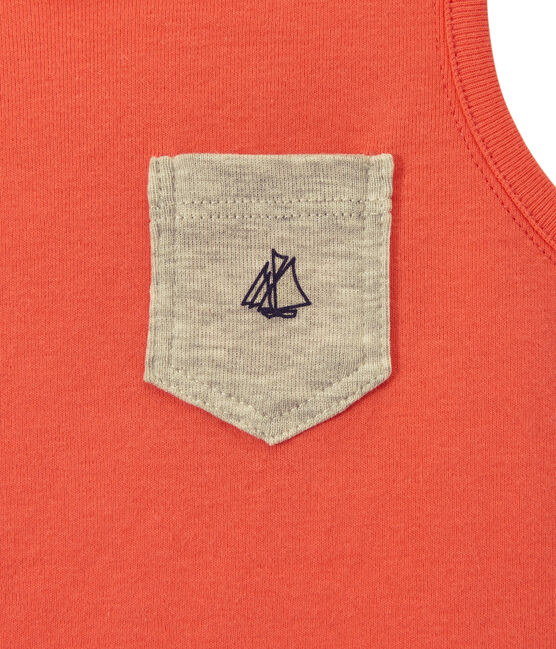 Camiseta sin mangas con bolsillo en el pecho para niño naranja ORIENT