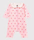 Bodyjama sin pies de punto 1x1 estampado para bebé niña