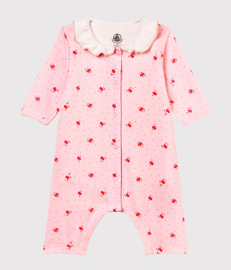 Bodyjama sin pies de punto 1x1 estampado para beb&eacute; ni&ntilde;a rosa VIENNE/blanco MULTICO