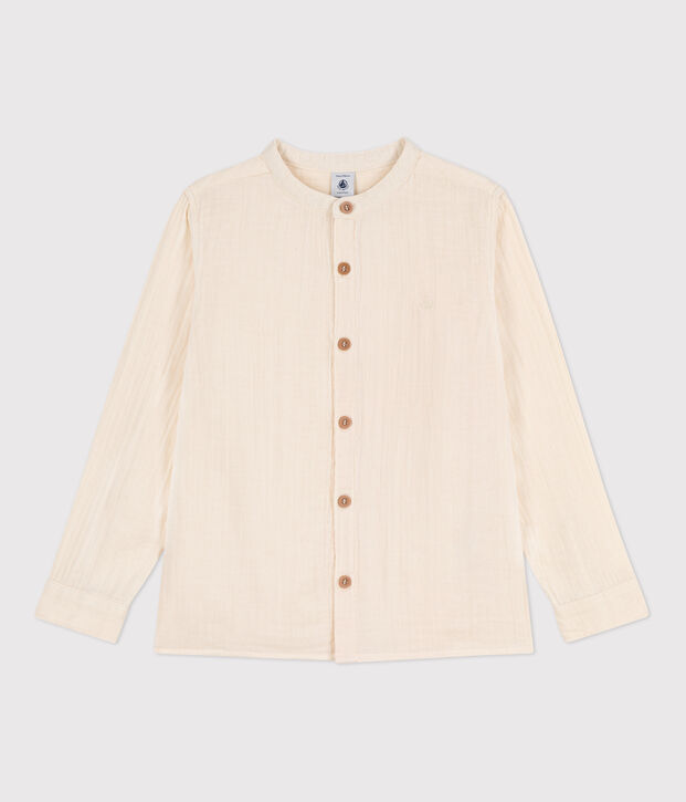 Camisa de gasa de algod&oacute;n de ni&ntilde;o crudo