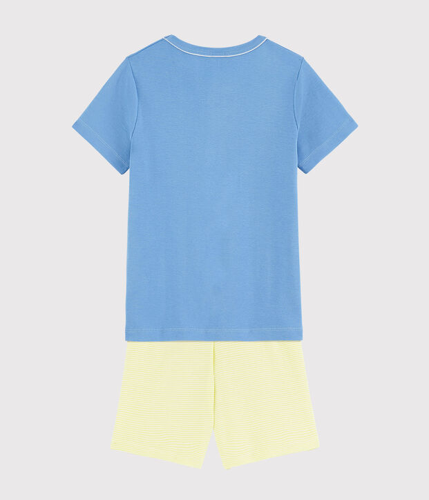 Pijama corto de lim&oacute;n de algod&oacute;n de ni&ntilde;o azul/multicolor