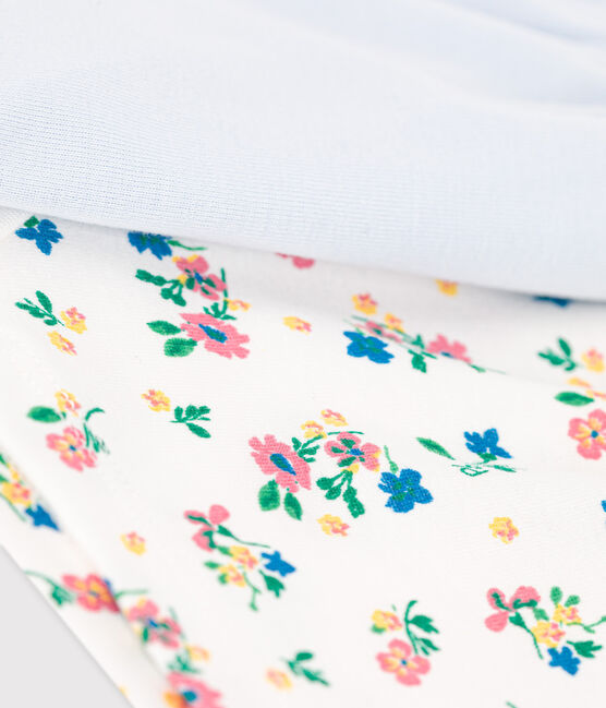 Juego de 2 braguitas con estampado de flores de niña de algodón orgánico variante 1