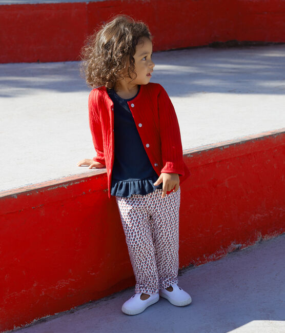Cárdigan de tela túbica acolchada para bebé niña rojo TERKUIT