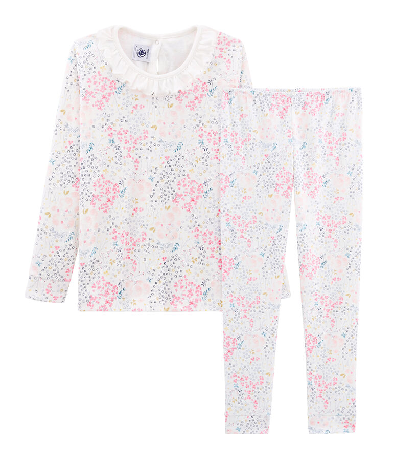 Pijama de corte muy ajustado de punto para ni&ntilde;a blanco/multicolor