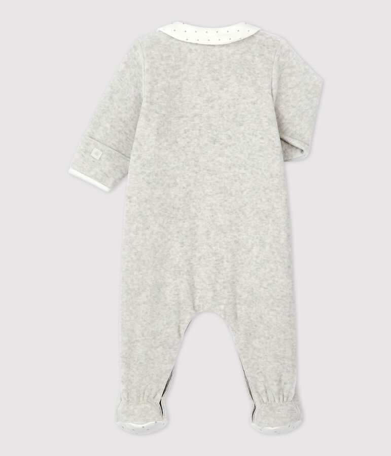 Pelele de algod&oacute;n org&aacute;nico para beb&eacute; gris BELUGA CHINE