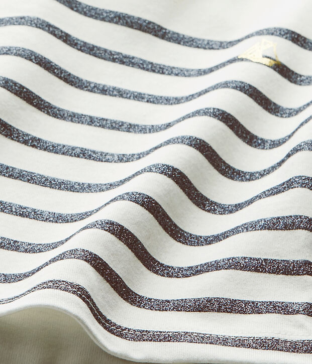 Bodi marinero de manga larga para ni&ntilde;a blanco/azul