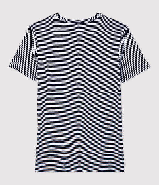 Camiseta L'ICONIQUE con cuello de pico de algodón orgánico de mujer azul SMOKING/blanco MARSHMALLOW