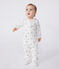 Pijama de algodón con ranas para bebé blanco MARSHMALLOW/blanco MULTICO