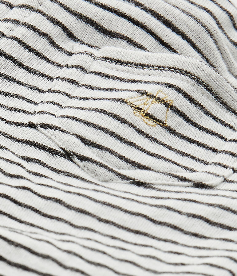 Pantal&oacute;n beb&eacute; ni&ntilde;o a rayas blanco/gris