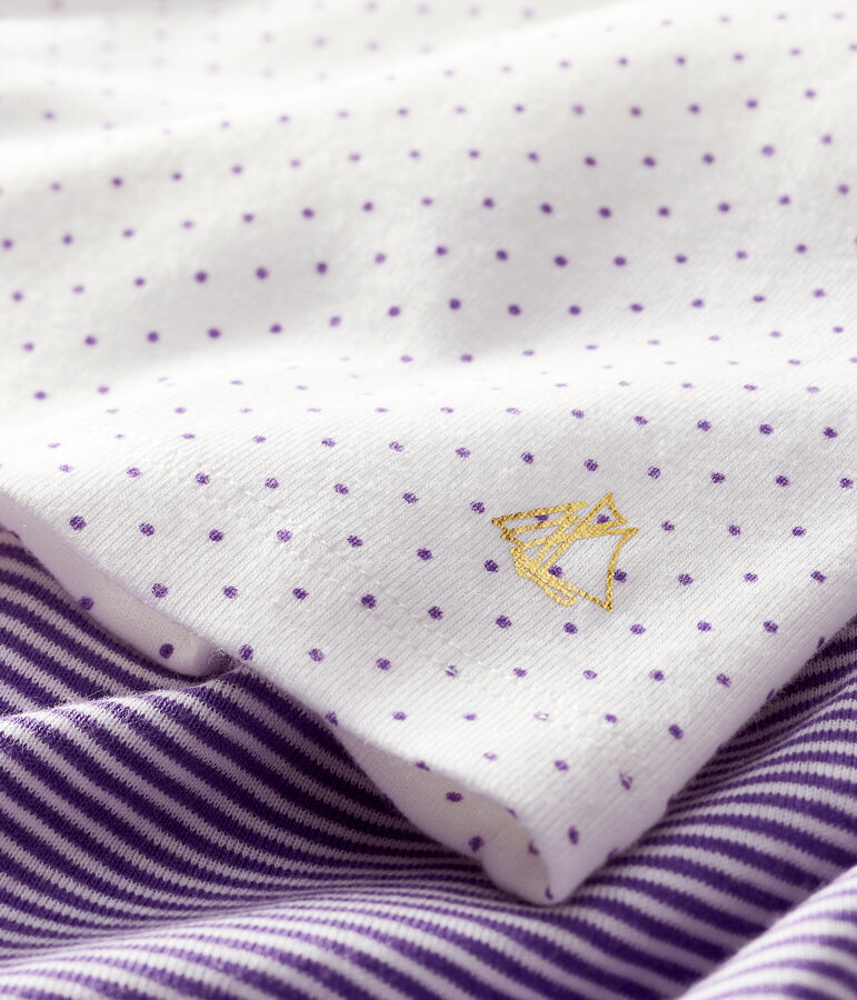 Conjunto de dos piezas para beb&eacute; ni&ntilde;a violeta/blanco