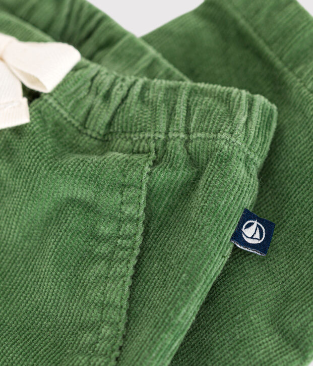 Pantal&oacute;n de terciopelo para beb&eacute; verde
