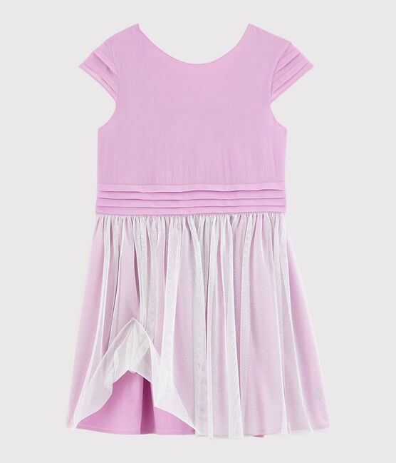 Vestido de celebración de crepé y tul de niña rosa BOHEME