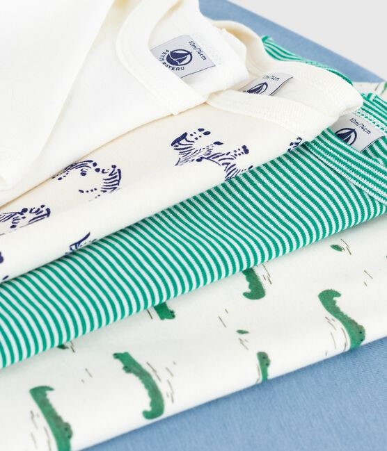 Juego de bodis de algodón de manga larga con estampado de animales para bebé variante 1