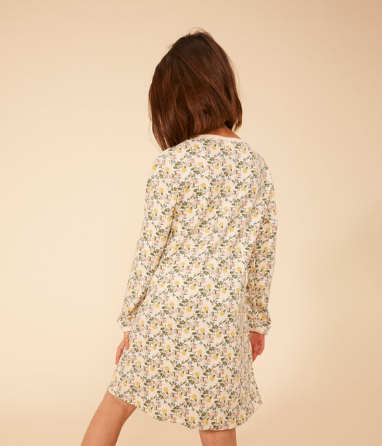 Camisón de algodón infantil con motivo de flores blanco AVALANCHE/ MULTICO