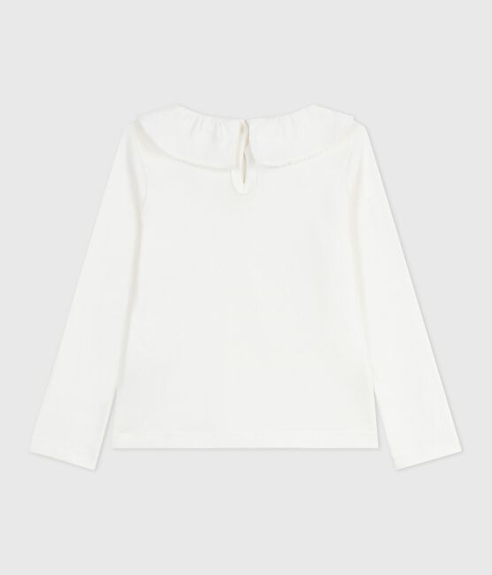 Camiseta infantil lisa de algodón de manga larga blanco MARSHMALLOW