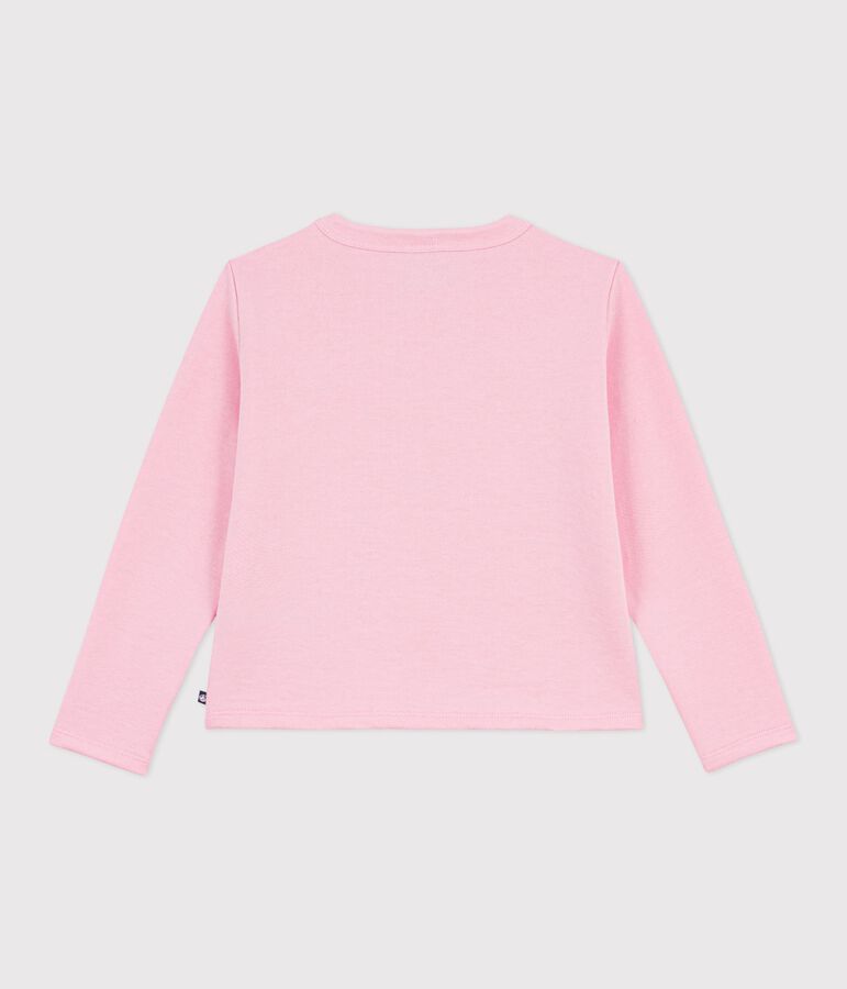 C&aacute;rdigan infantil liso de algod&oacute;n rosa